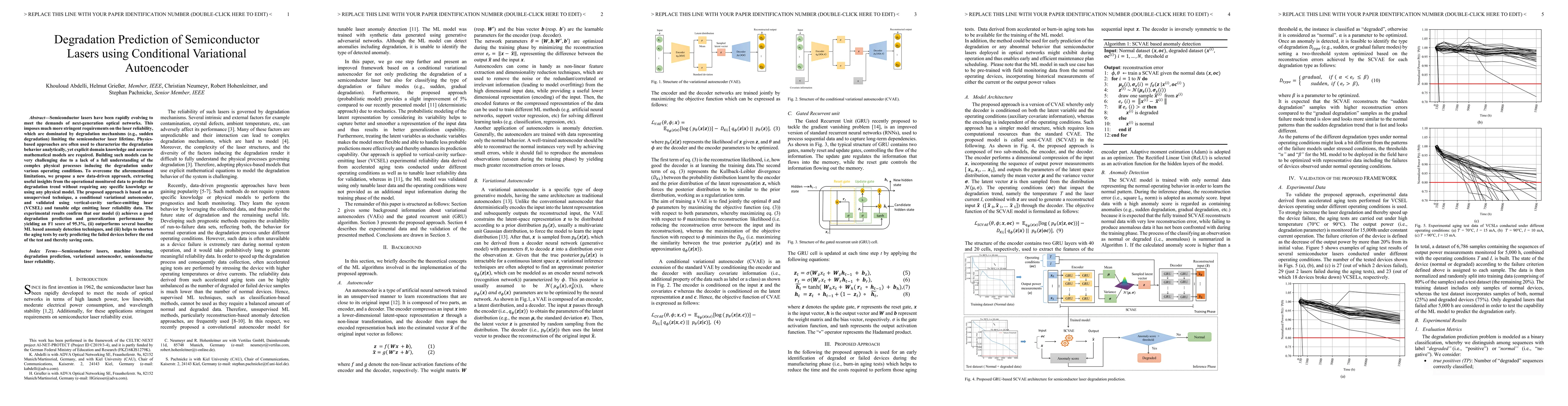 Thumbnail for Degradation Prediction of Semiconductor Lasers using Conditional
  Variational Autoencoder