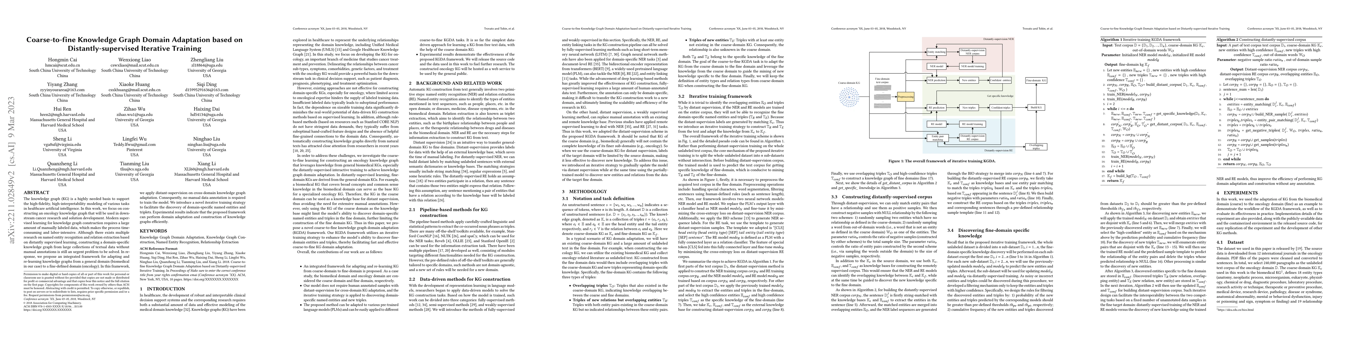 Thumbnail for Coarse-to-fine Knowledge Graph Domain Adaptation based on
  Distantly-supervised Iterative Training