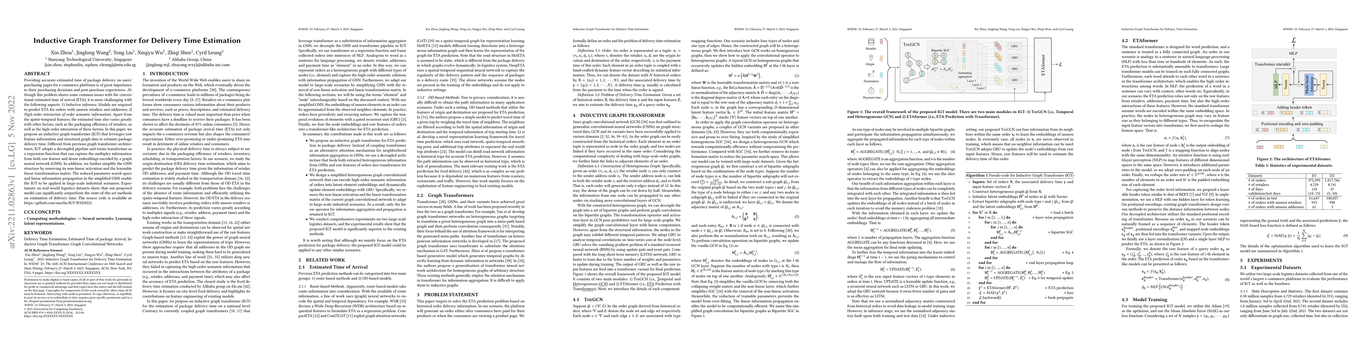 Thumbnail for Inductive Graph Transformer for Delivery Time Estimation