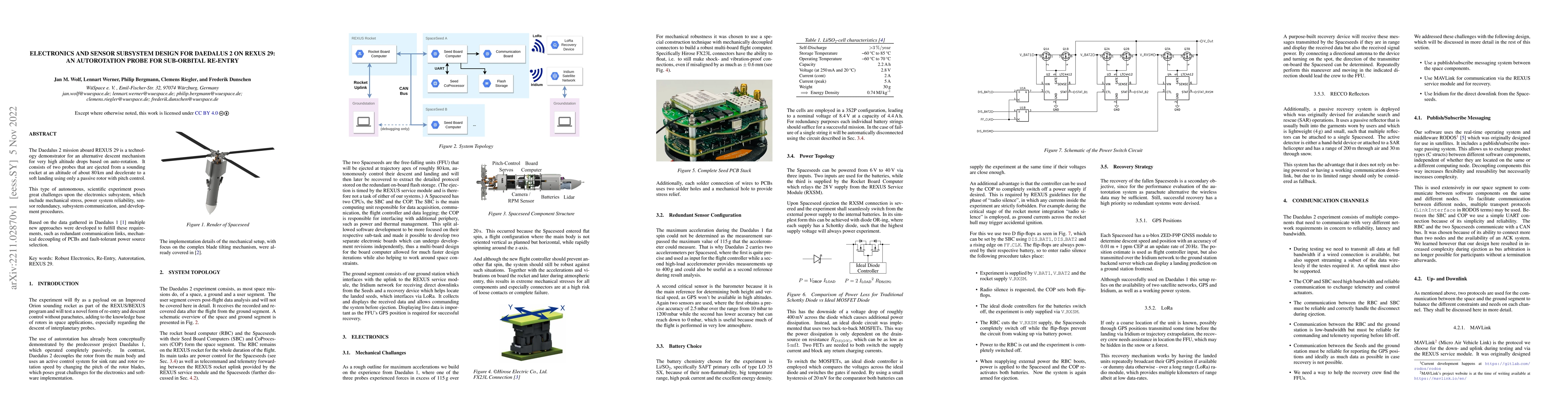 Thumbnail for Electronics and Sensor Subsystem Design for Daedalus 2 on REXUS 29: An
  Autorotation Probe for Sub-Orbital Re-Entry