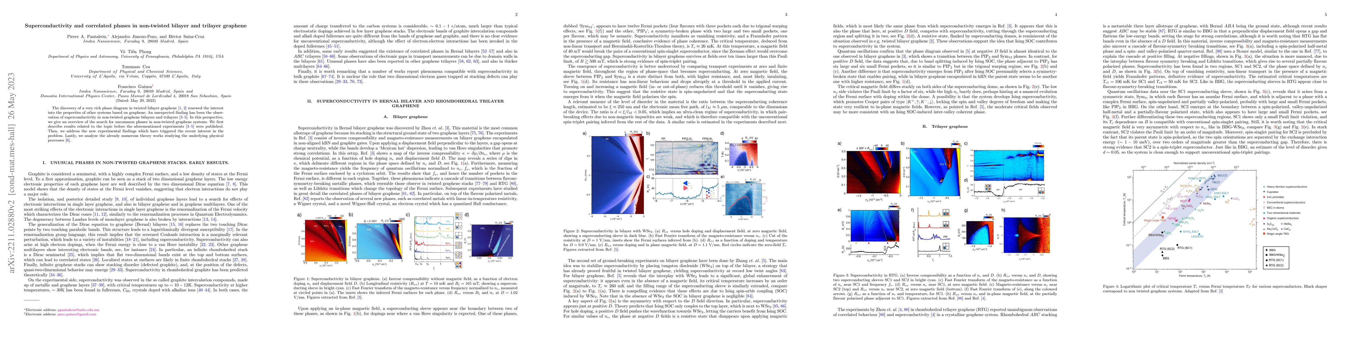 Thumbnail for Superconductivity and correlated phases in non-twisted bilayer and
  trilayer graphene