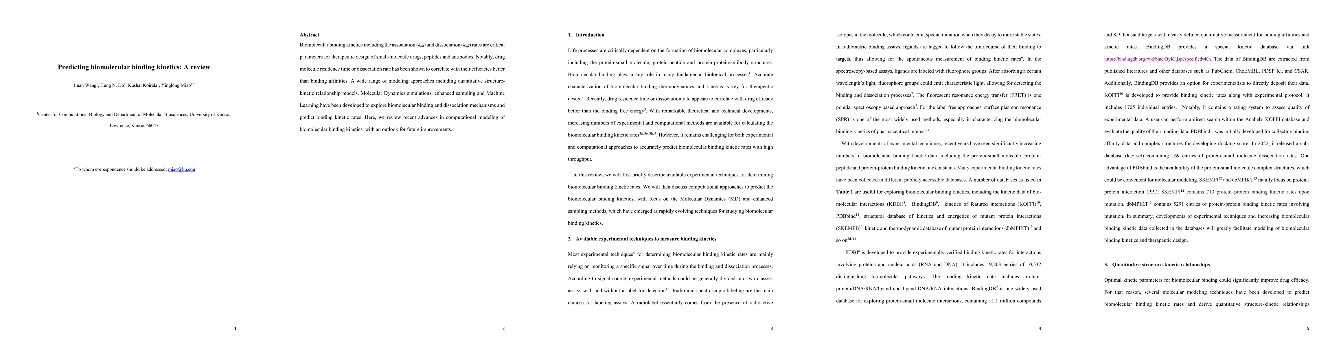 Thumbnail for Predicting biomolecular binding kinetics: A review