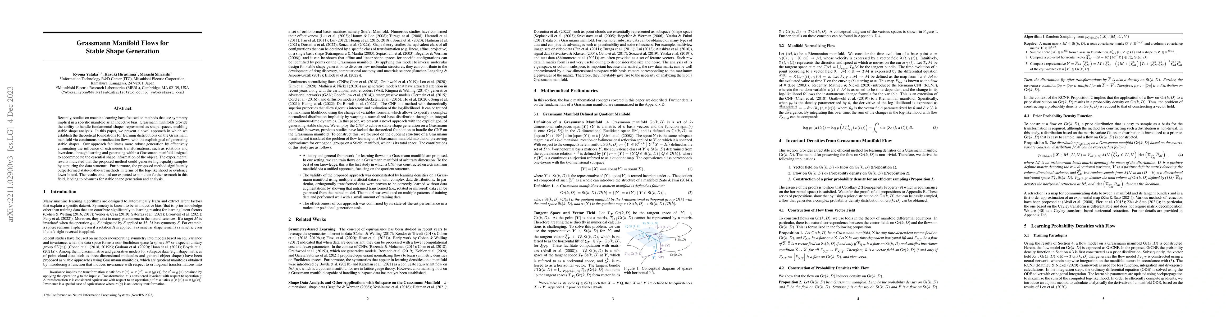 Thumbnail for Grassmann Manifold Flows for Stable Shape Generation