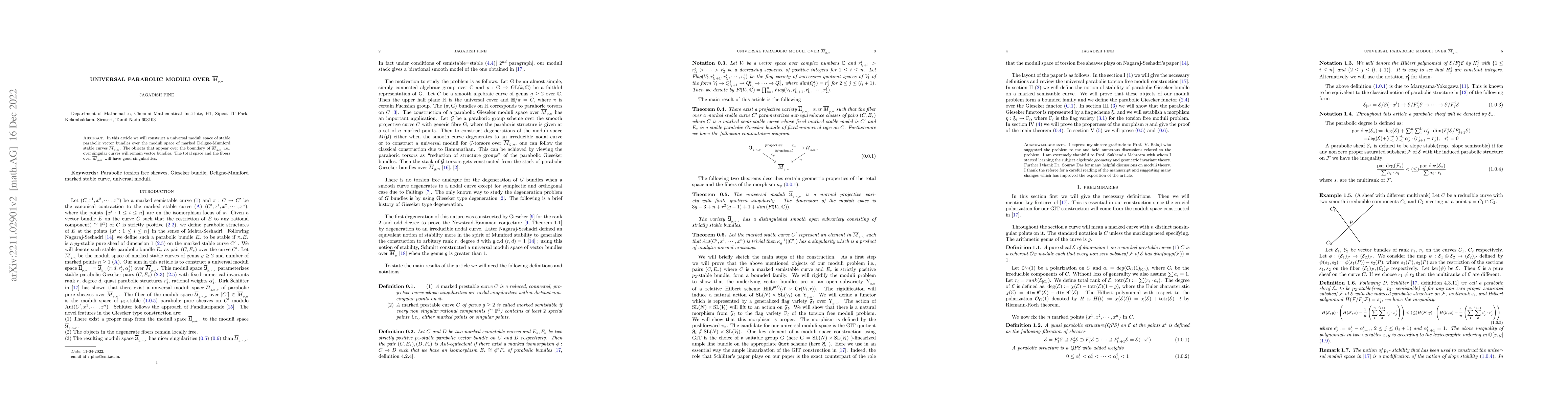 Thumbnail for Universal parabolic moduli over $\overline{M}_{_{g, n}}$