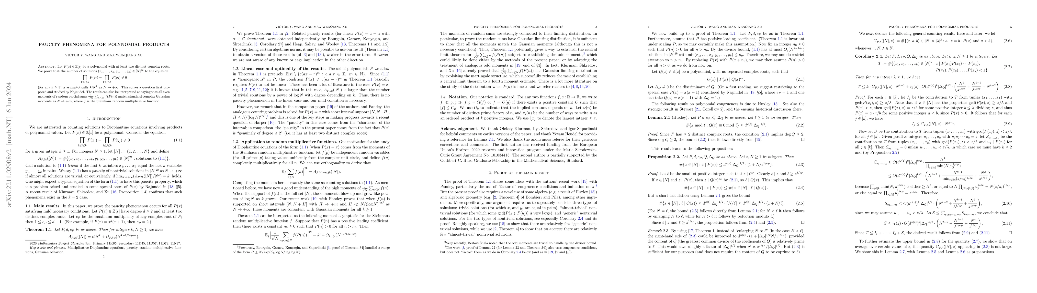 Thumbnail for Paucity phenomena for polynomial products