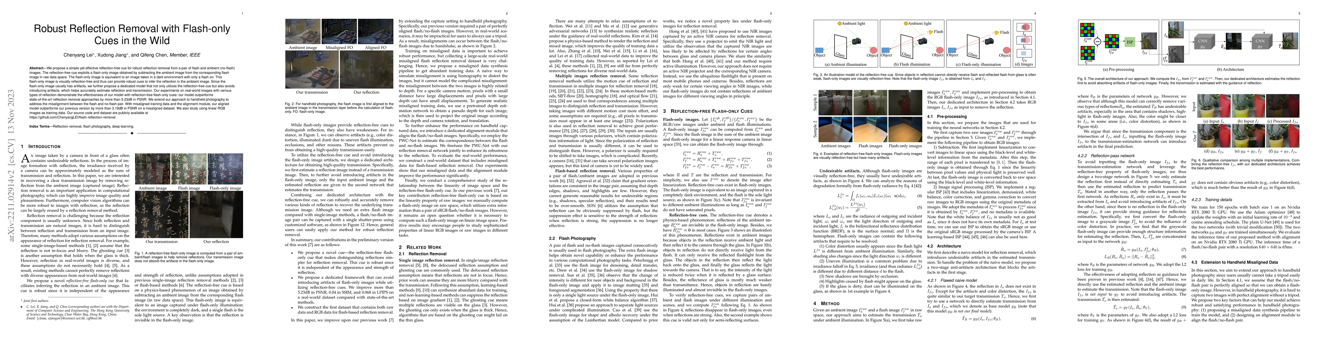 Thumbnail for Robust Reflection Removal with Flash-only Cues in the Wild