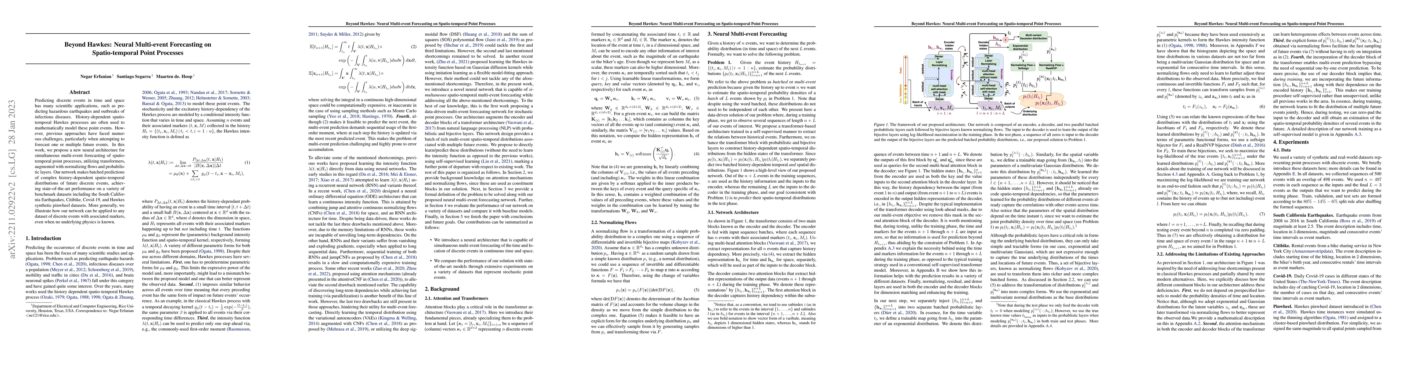 Thumbnail for Beyond Hawkes: Neural Multi-event Forecasting on Spatio-temporal Point
  Processes