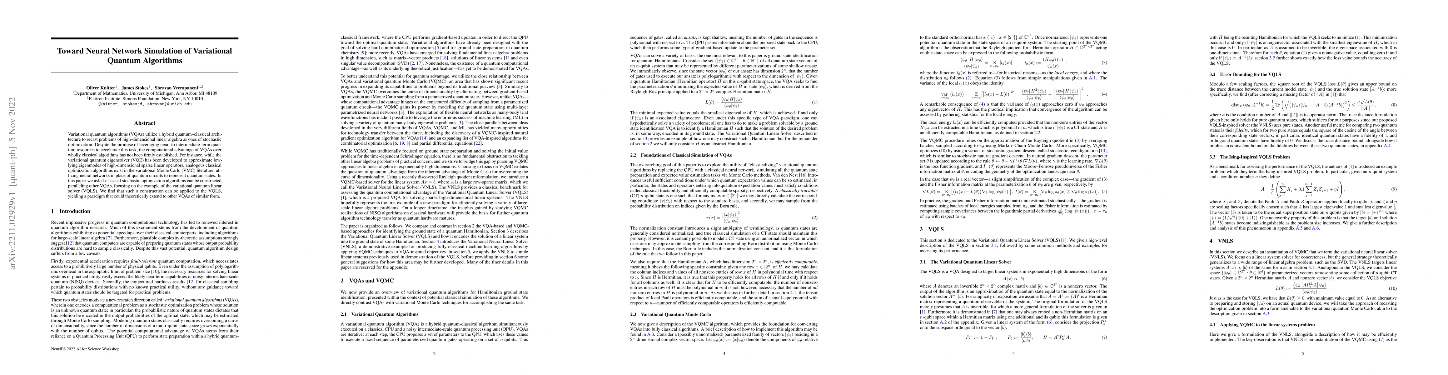 Thumbnail for Toward Neural Network Simulation of Variational Quantum Algorithms