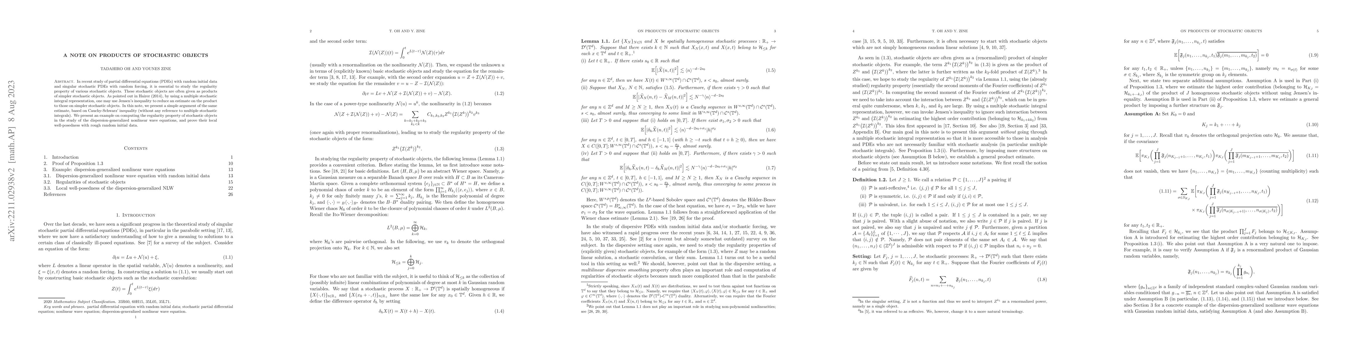 Thumbnail for A note on products of stochastic objects