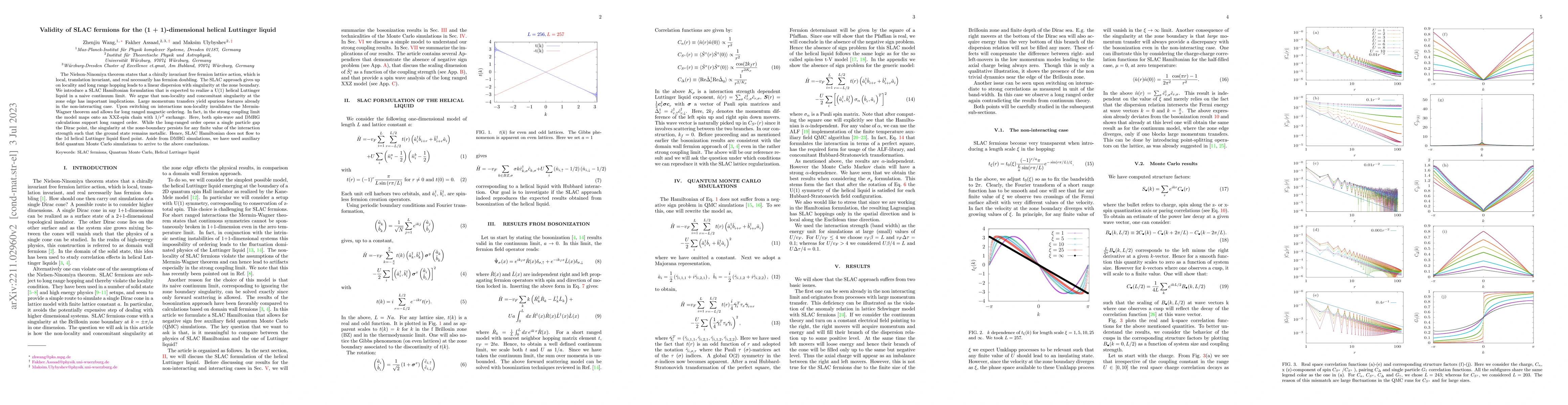 Thumbnail for Validity of SLAC fermions for the (1 + 1)-dimensional helical Luttinger
  liquid