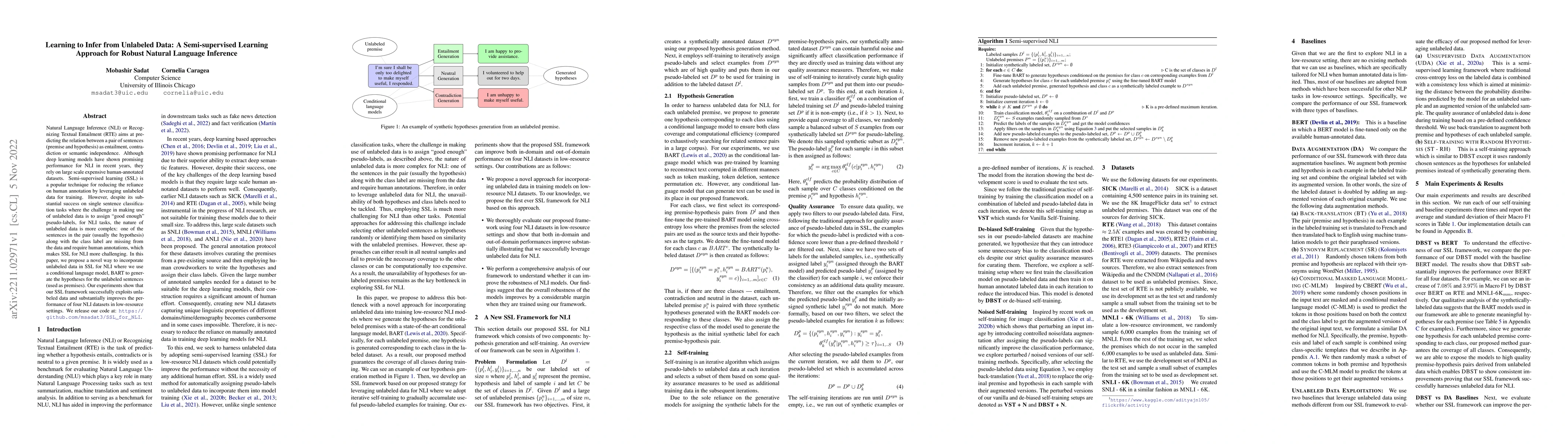 Thumbnail for Learning to Infer from Unlabeled Data: A Semi-supervised Learning
  Approach for Robust Natural Language Inference