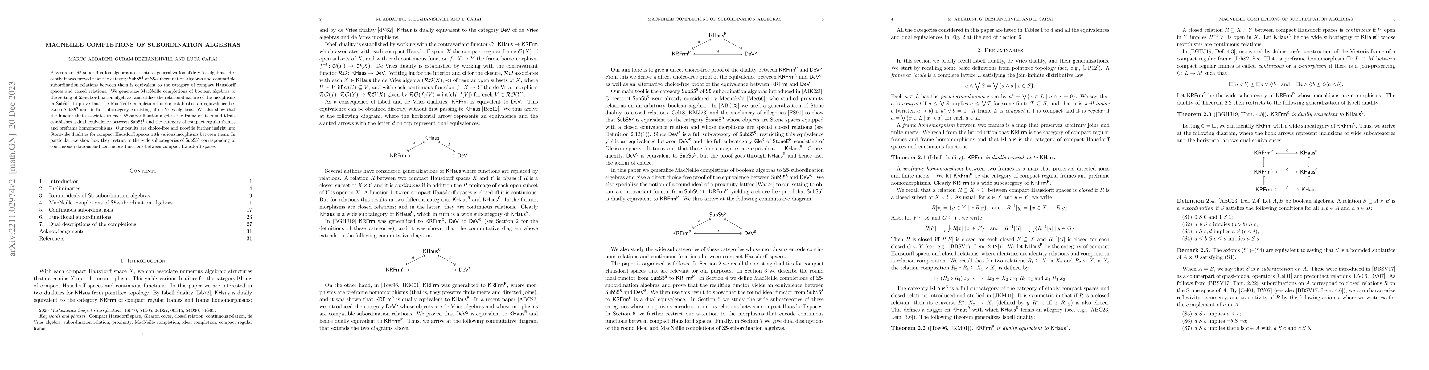 Thumbnail for MacNeille completions of subordination algebras