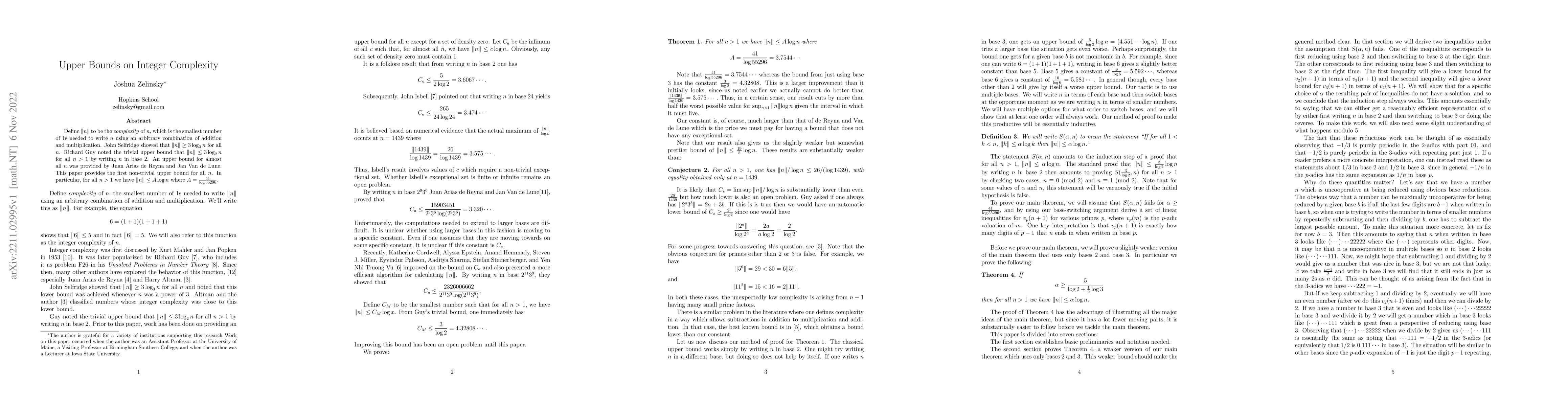 Thumbnail for Upper Bounds on Integer Complexity