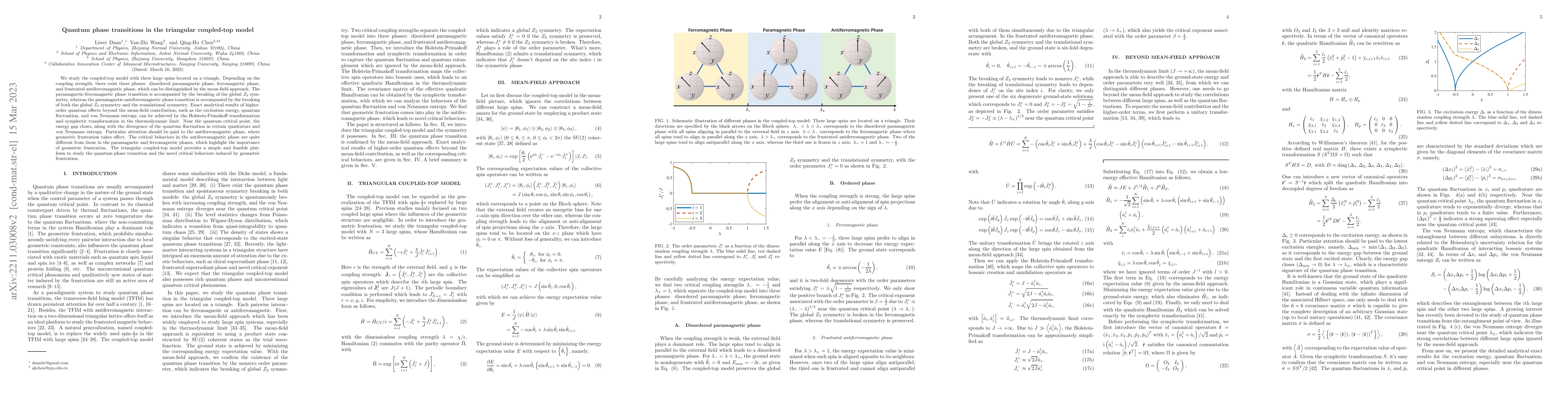 Thumbnail for Quantum phase transitions in the triangular coupled-top model