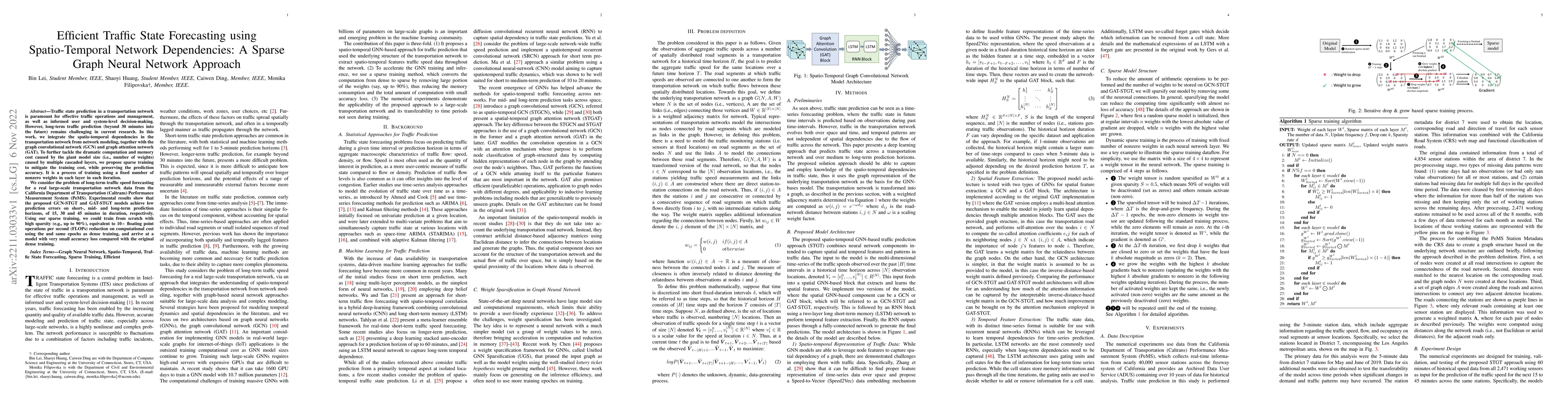 Thumbnail for Efficient Traffic State Forecasting using Spatio-Temporal Network
  Dependencies: A Sparse Graph Neural Network Approach