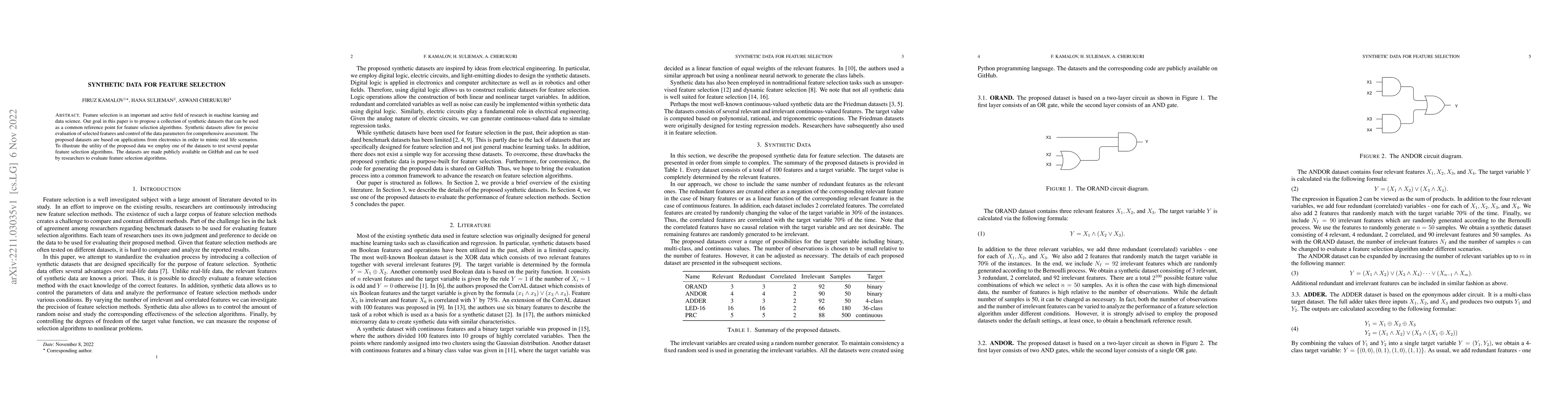Thumbnail for Synthetic Data for Feature Selection