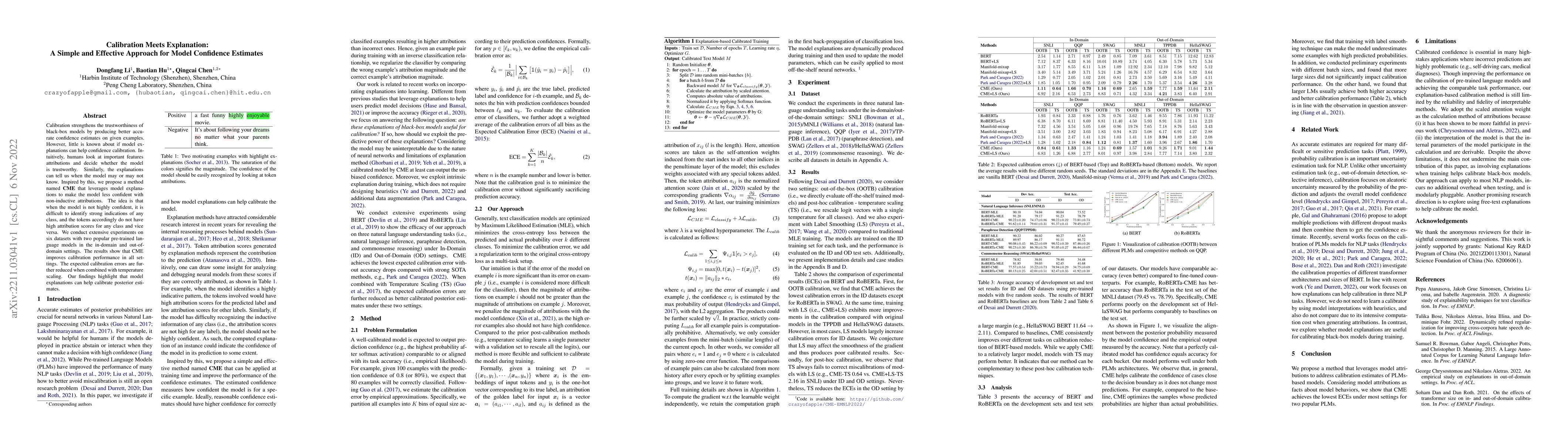 Thumbnail for Calibration Meets Explanation: A Simple and Effective Approach for Model
  Confidence Estimates