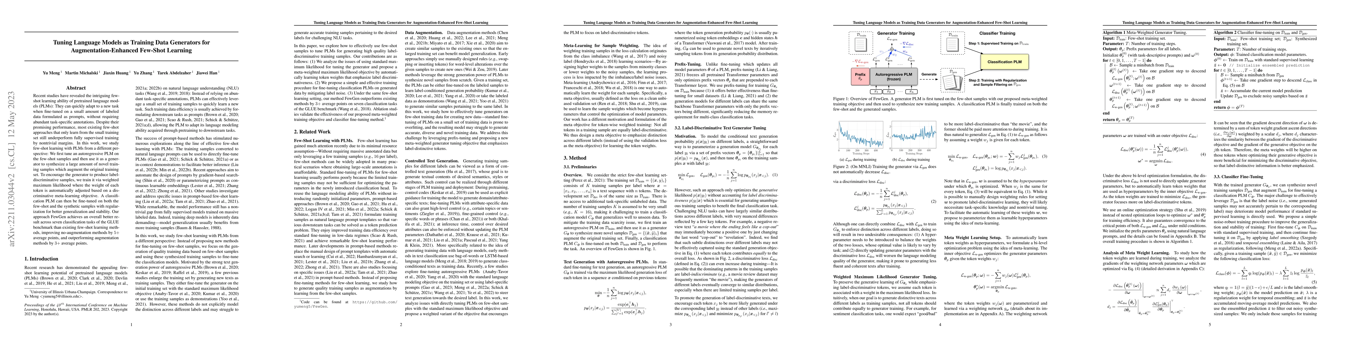 Thumbnail for Tuning Language Models as Training Data Generators for
  Augmentation-Enhanced Few-Shot Learning