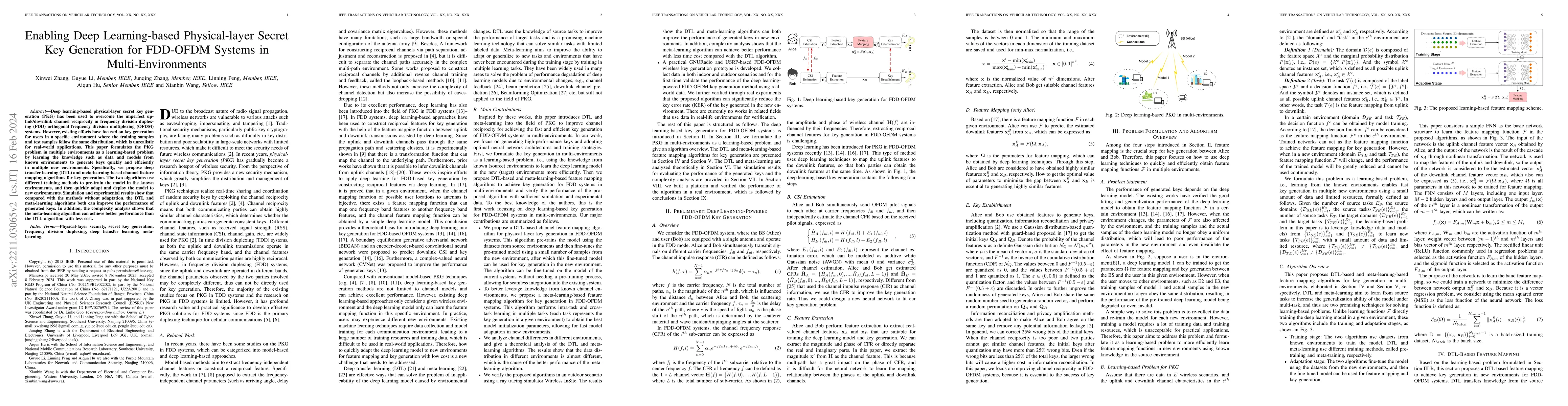 Thumbnail for Enabling Deep Learning-based Physical-layer Secret Key Generation for
  FDD-OFDM Systems in Multi-Environments