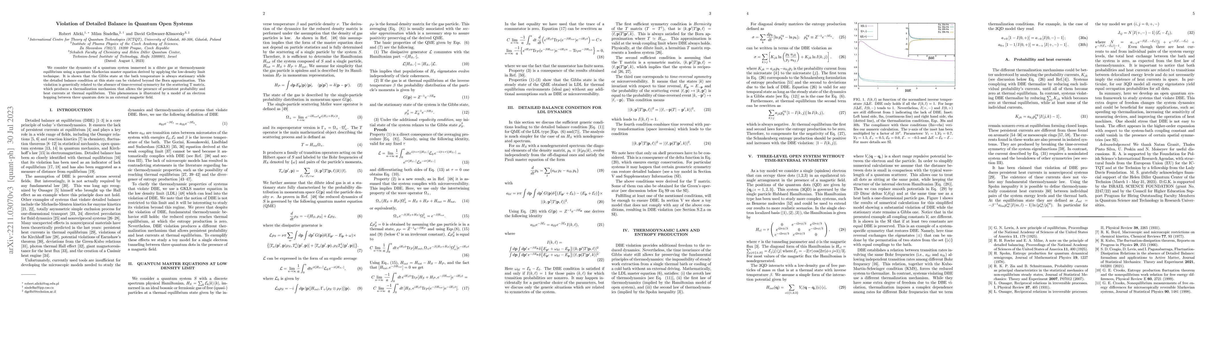 Thumbnail for Violation of Detailed Balance in Quantum Open Systems