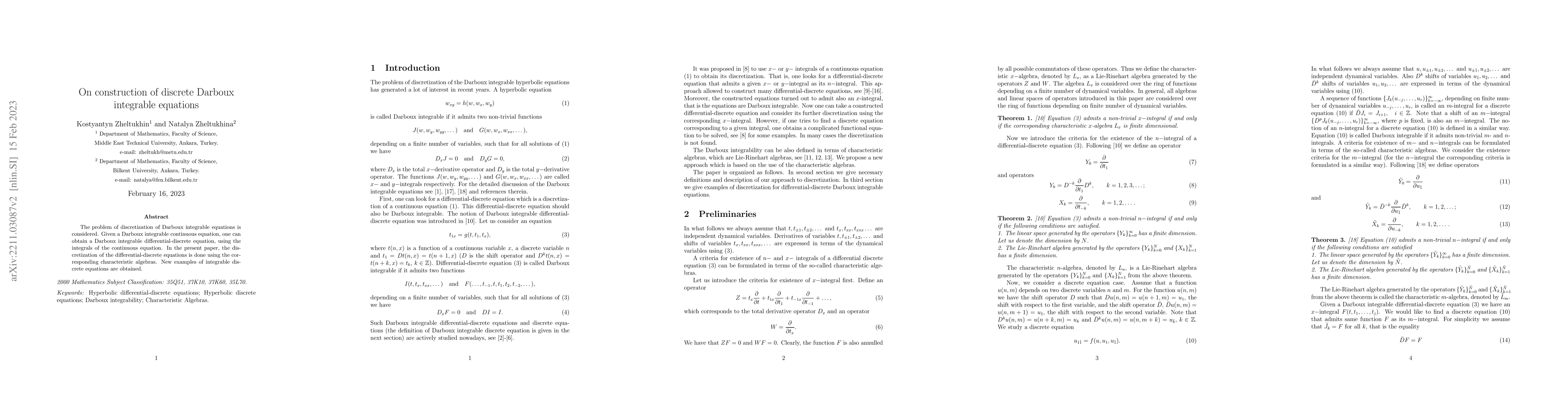Thumbnail for On construction of discrete Darboux integrable equations
