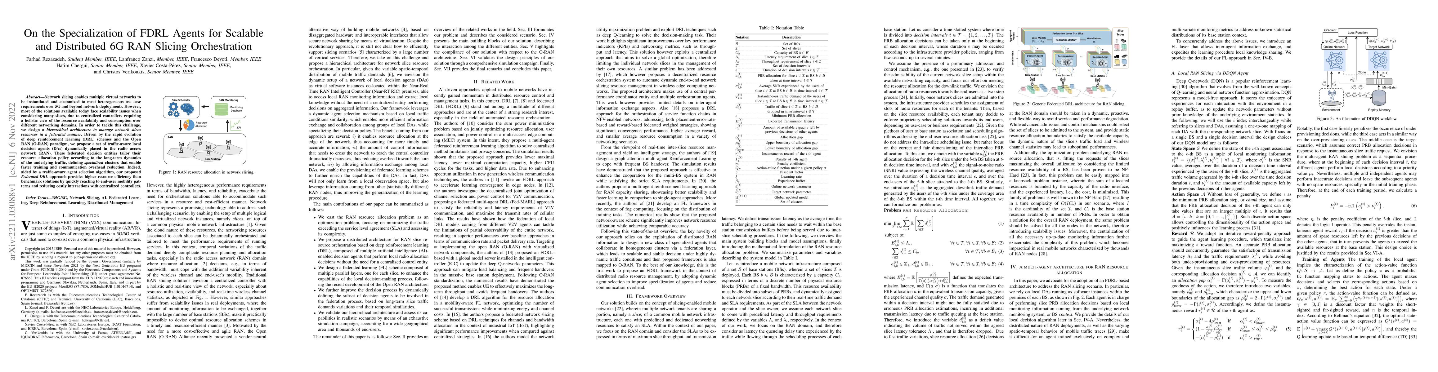 Thumbnail for On the Specialization of FDRL Agents for Scalable and Distributed 6G RAN
  Slicing Orchestration