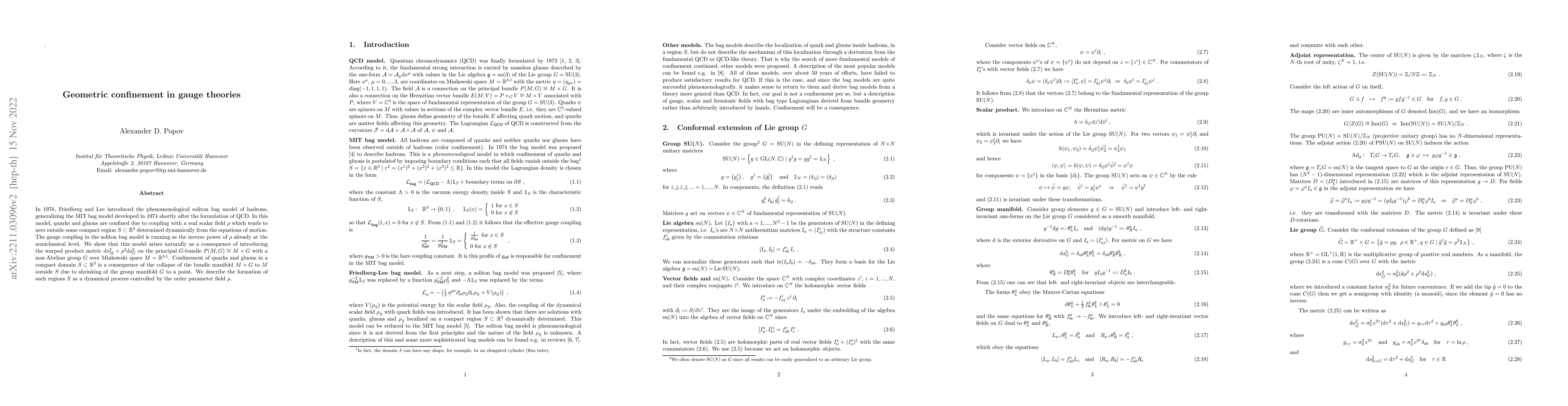 Thumbnail for Geometric confinement in gauge theories