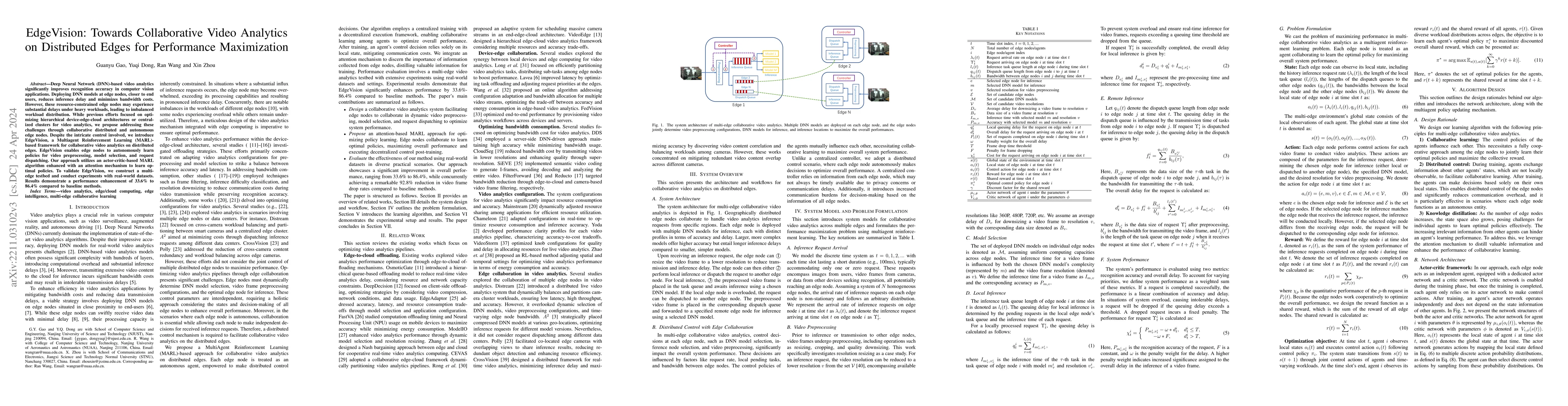 Thumbnail for EdgeVision: Towards Collaborative Video Analytics on Distributed Edges
  for Performance Maximization