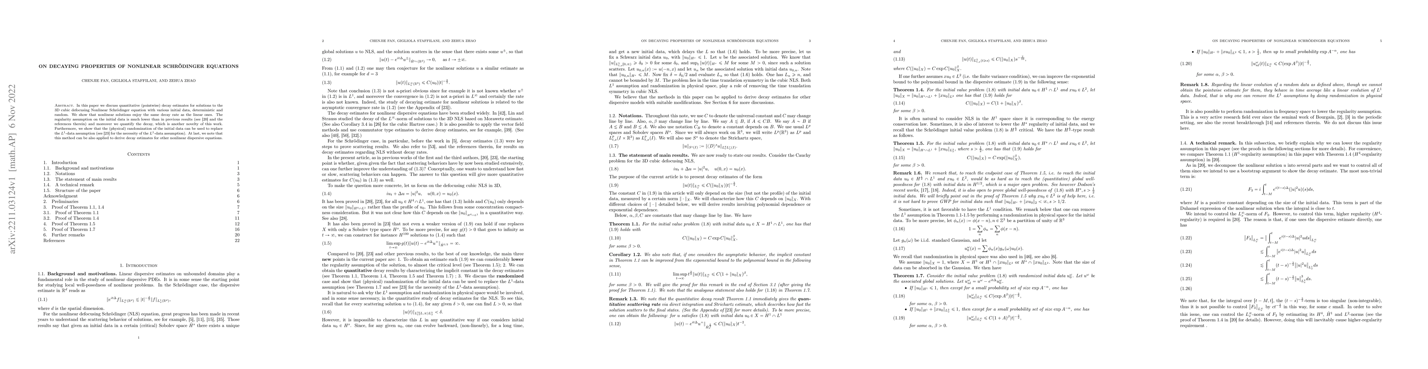 Thumbnail for On decaying properties of nonlinear Schr\"odinger equations