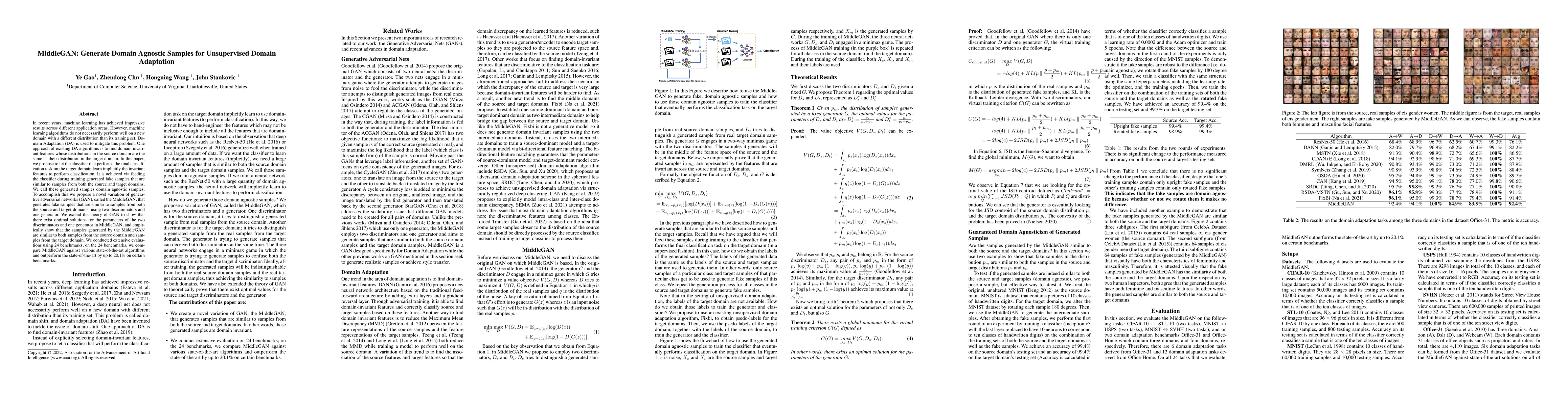 Thumbnail for MiddleGAN: Generate Domain Agnostic Samples for Unsupervised Domain
  Adaptation