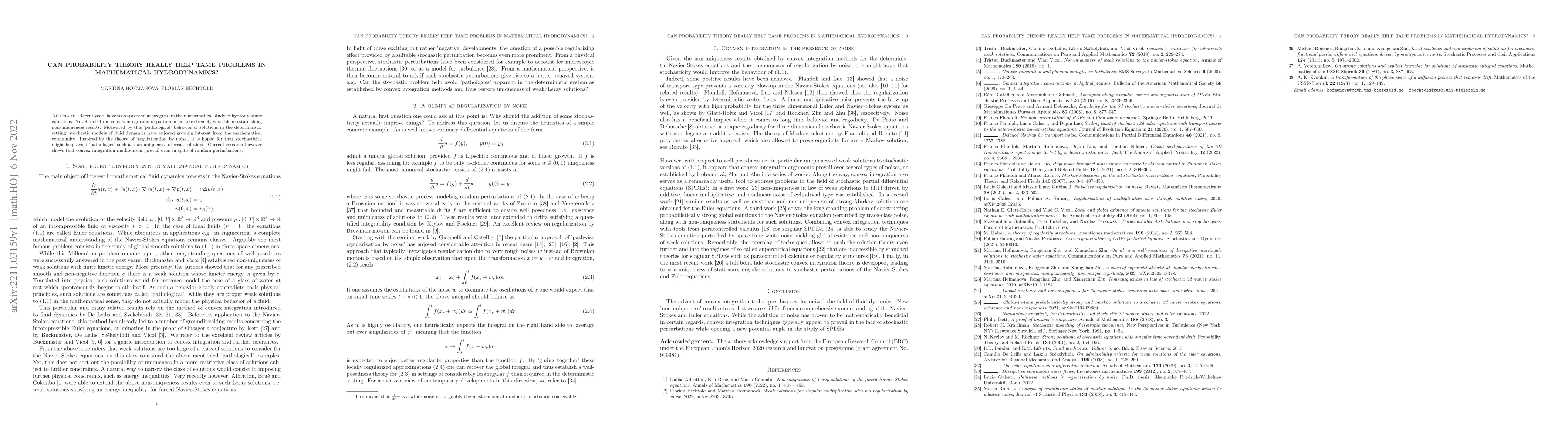 Thumbnail for Can probability theory really help tame problems in mathematical
  hydrodynamics?