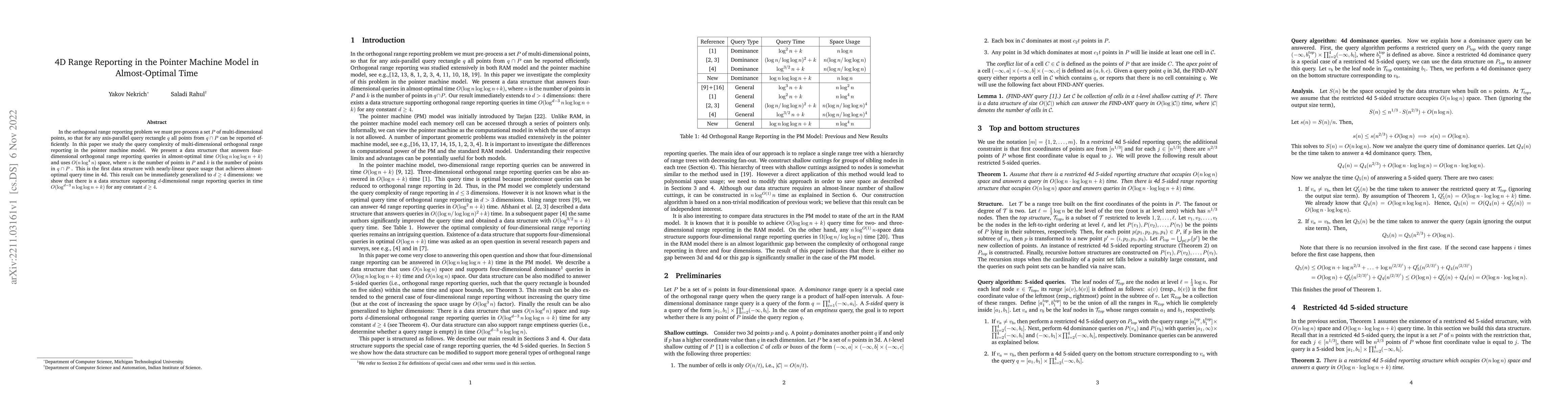 Thumbnail for 4D Range Reporting in the Pointer Machine Model in Almost-Optimal Time