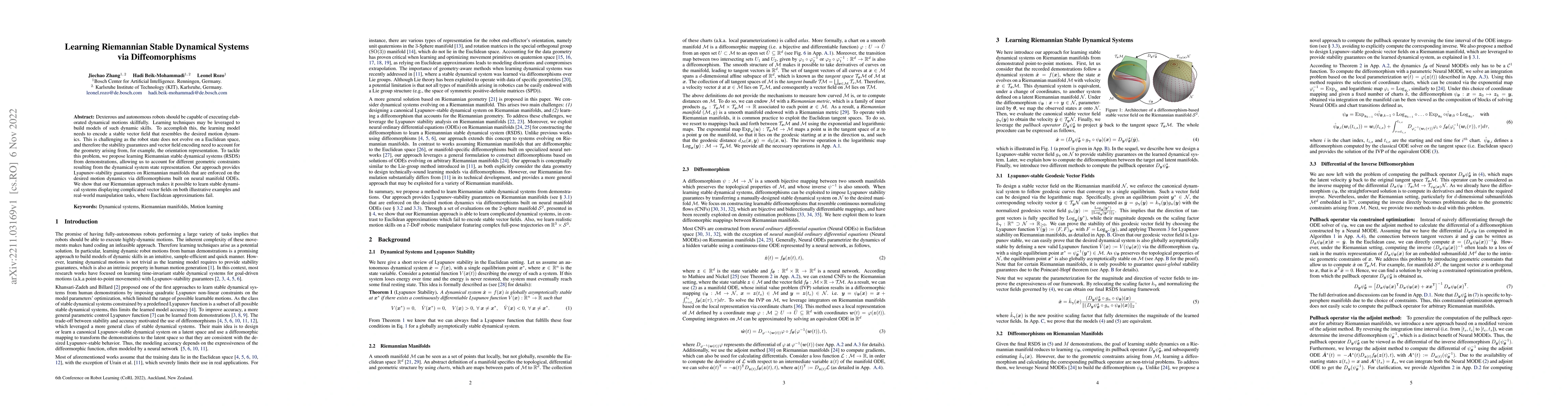 Thumbnail for Learning Riemannian Stable Dynamical Systems via Diffeomorphisms