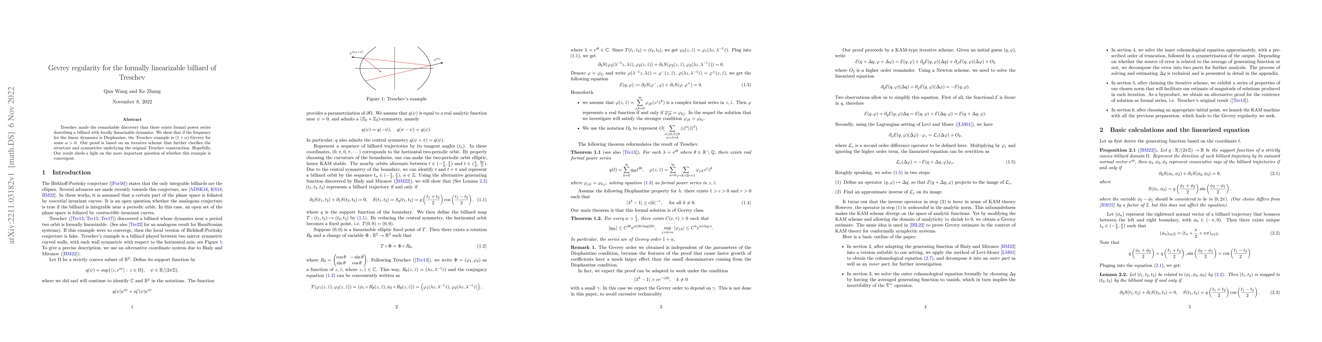 Thumbnail for Gevrey regularity for the formally linearizable billiard of Treschev