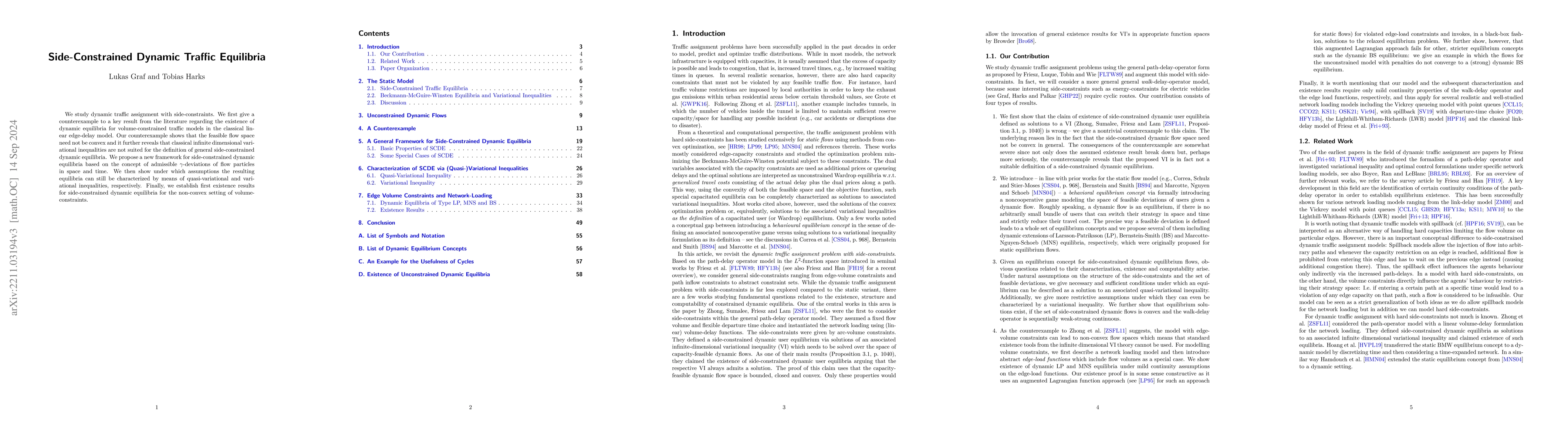 Thumbnail for Side-Constrained Dynamic Traffic Equilibria