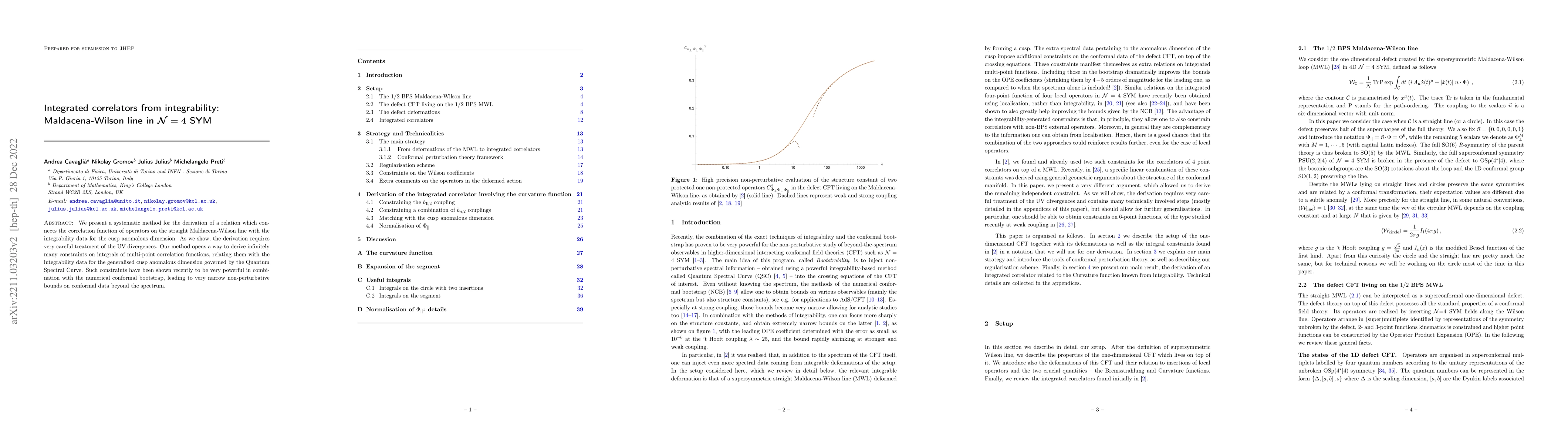 Thumbnail for Integrated correlators from integrability: Maldacena-Wilson line in
  $\mathcal{N}=4$ SYM