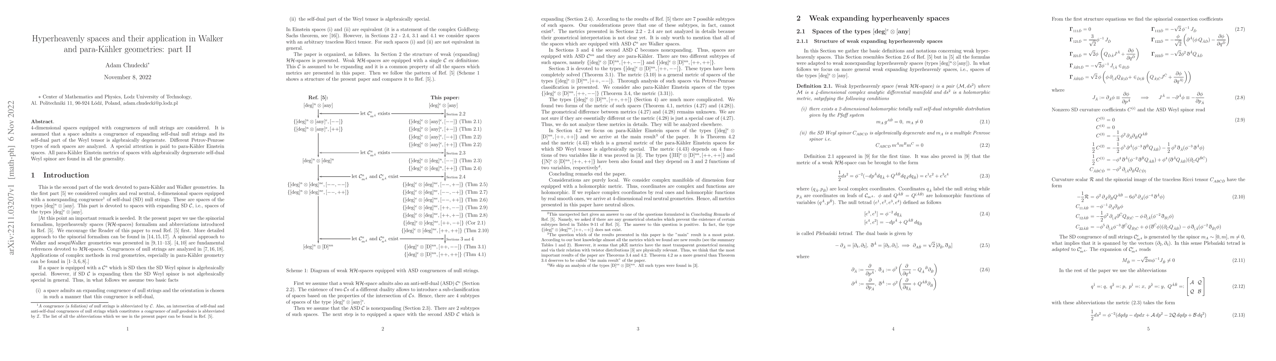 Thumbnail for Hyperheavenly spaces and their application in Walker and para-K\"ahler
  geometries: part II