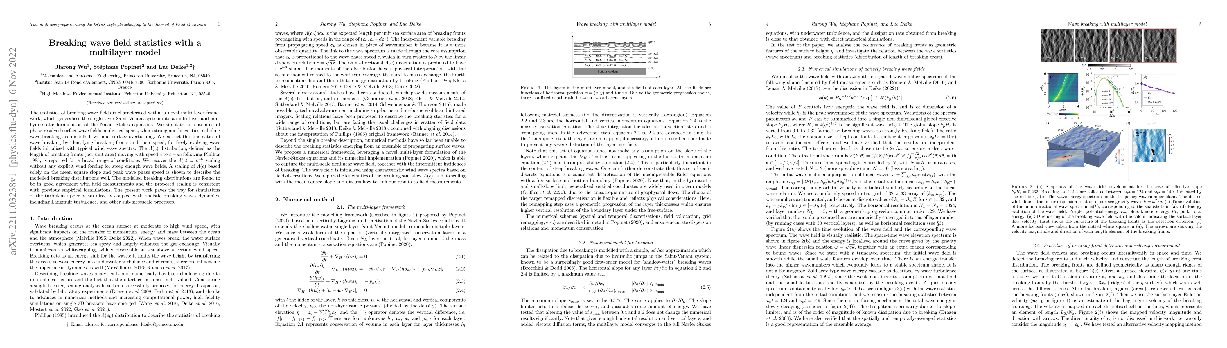 Thumbnail for Breaking wave field statistics with a multilayer model