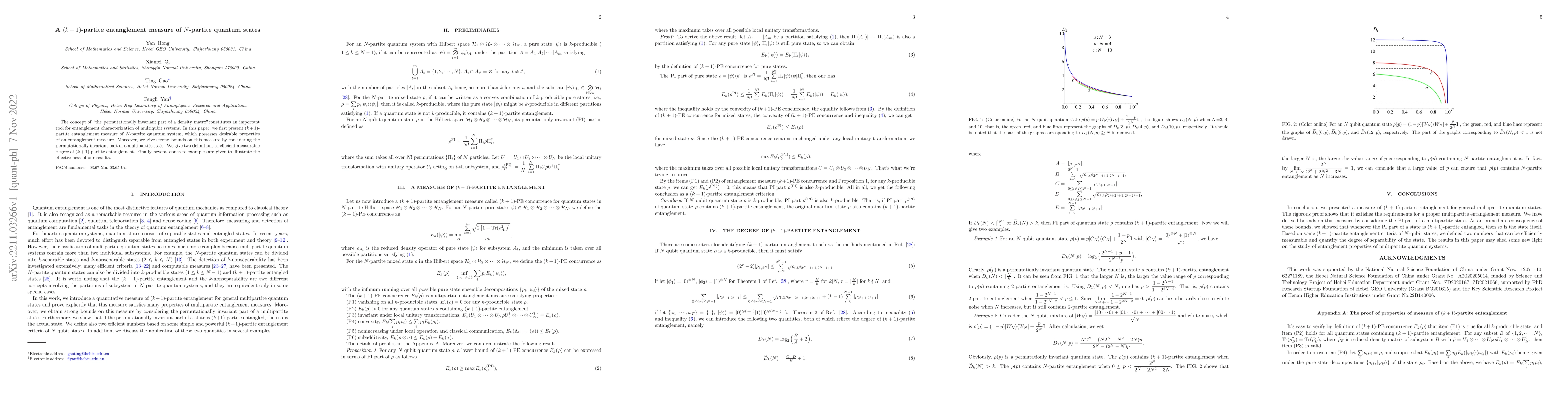 Thumbnail for A $(k+1)$-partite entanglement measure of $N$-partite quantum states