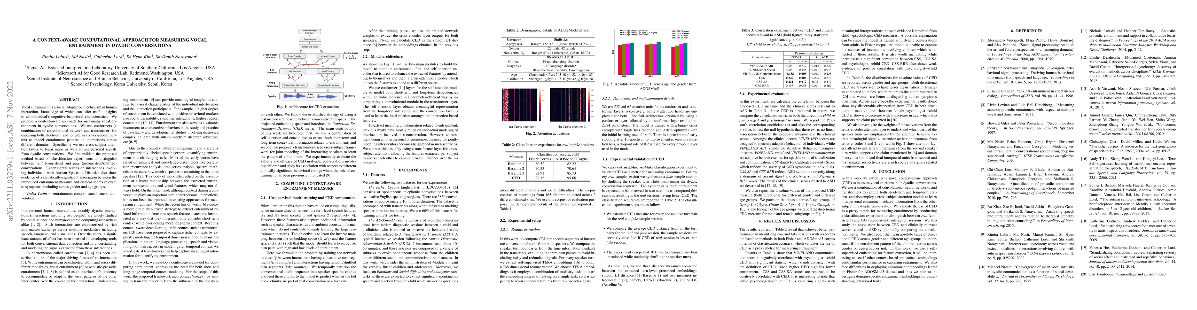 Thumbnail for A Context-Aware Computational Approach for Measuring Vocal Entrainment
  in Dyadic Conversations