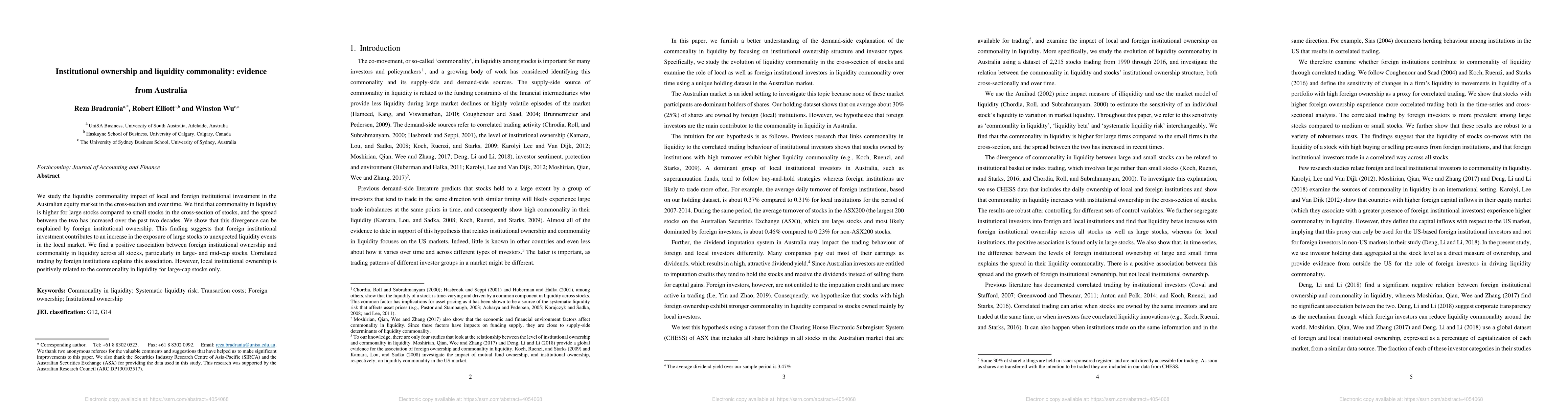 Thumbnail for Institutional ownership and liquidity commonality: evidence from
  Australia