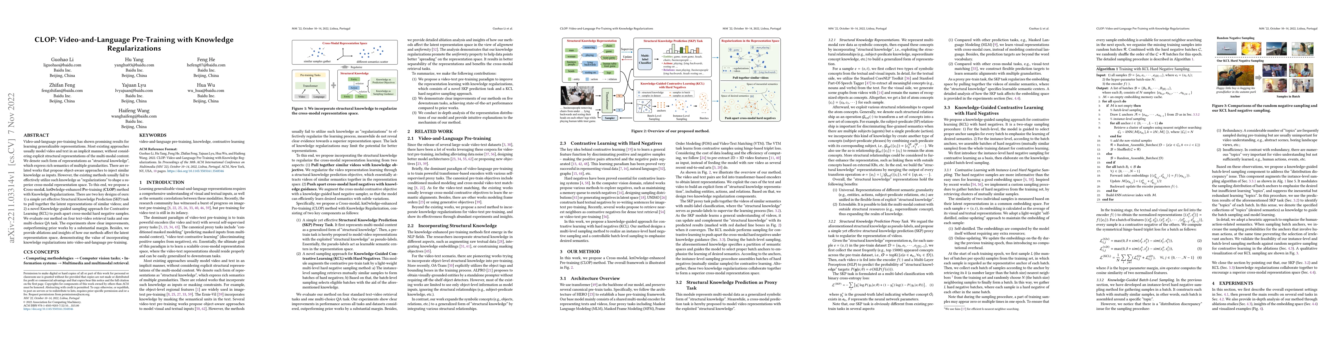 Thumbnail for CLOP: Video-and-Language Pre-Training with Knowledge Regularizations