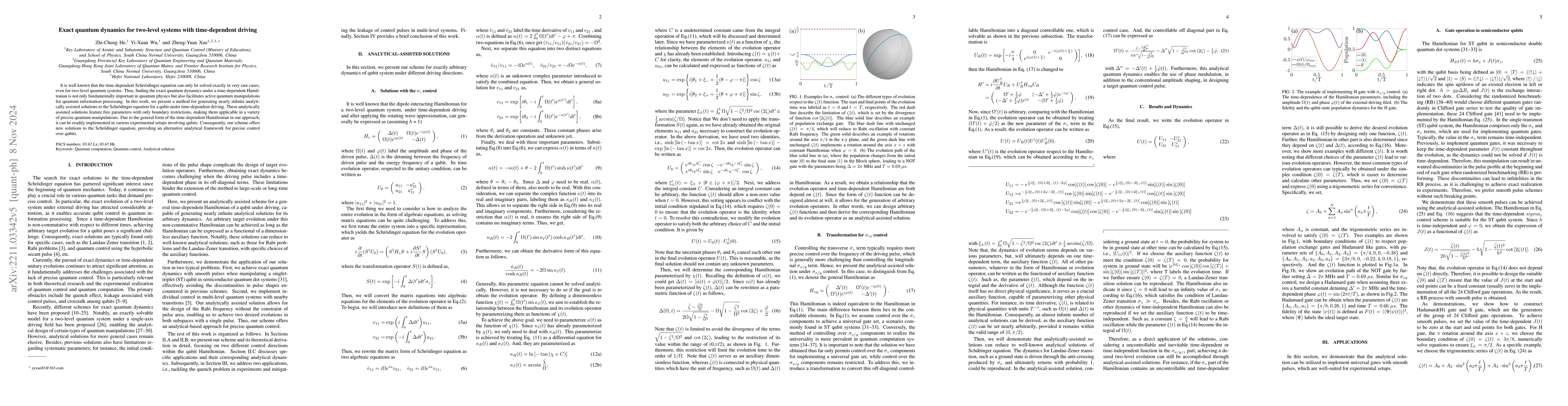 Thumbnail for Exact quantum dynamics for two-level systems with time-dependent driving