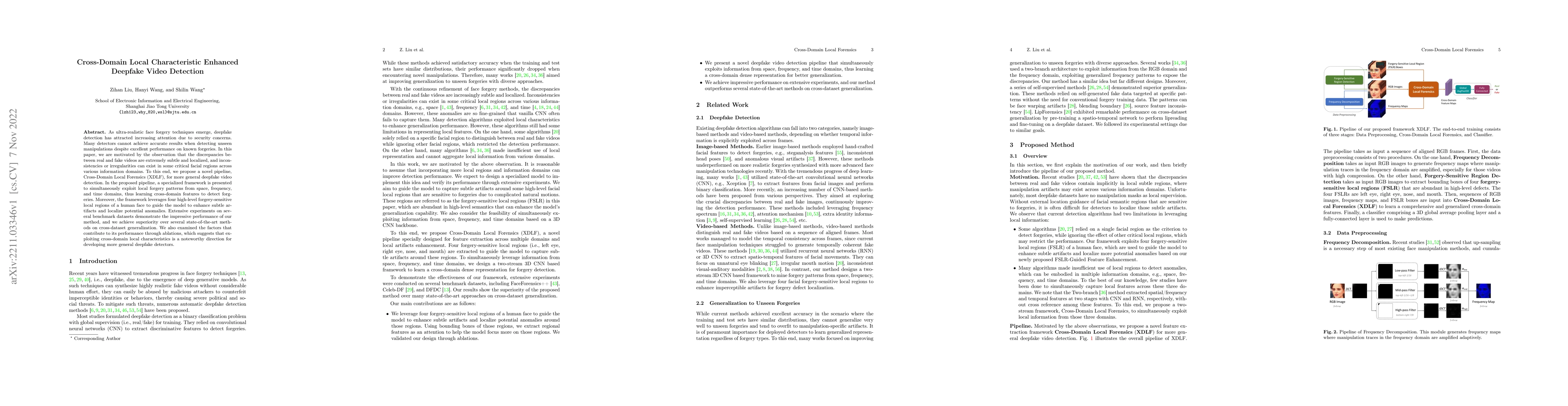 Thumbnail for Cross-Domain Local Characteristic Enhanced Deepfake Video Detection