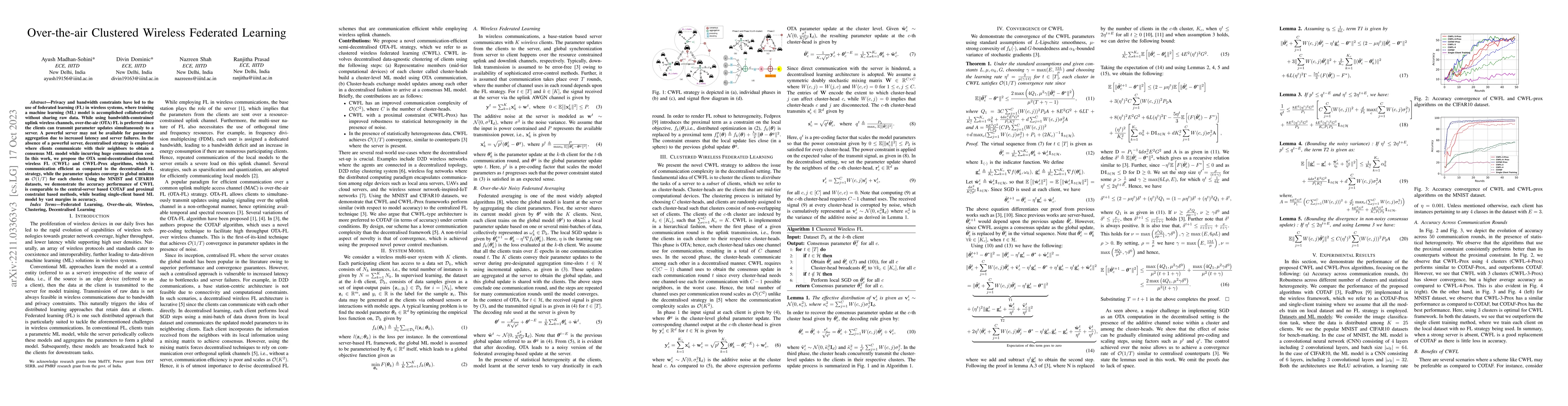 Thumbnail for Over-The-Air Clustered Wireless Federated Learning