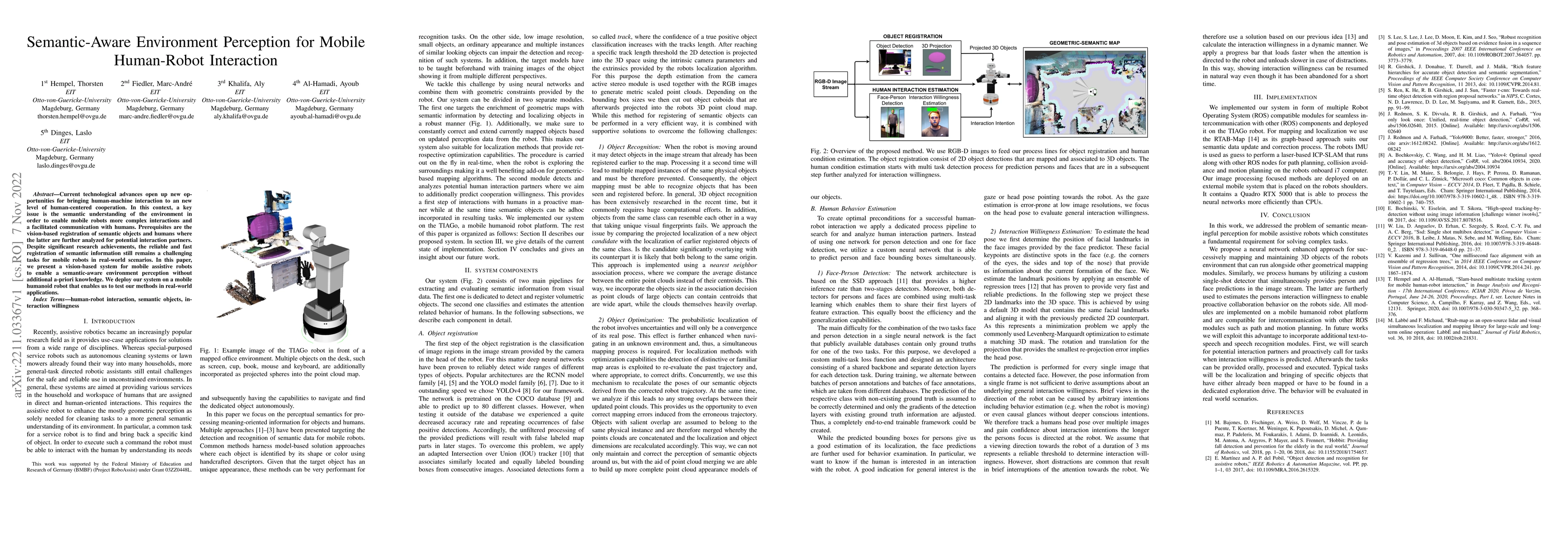 Thumbnail for Semantic-Aware Environment Perception for Mobile Human-Robot Interaction