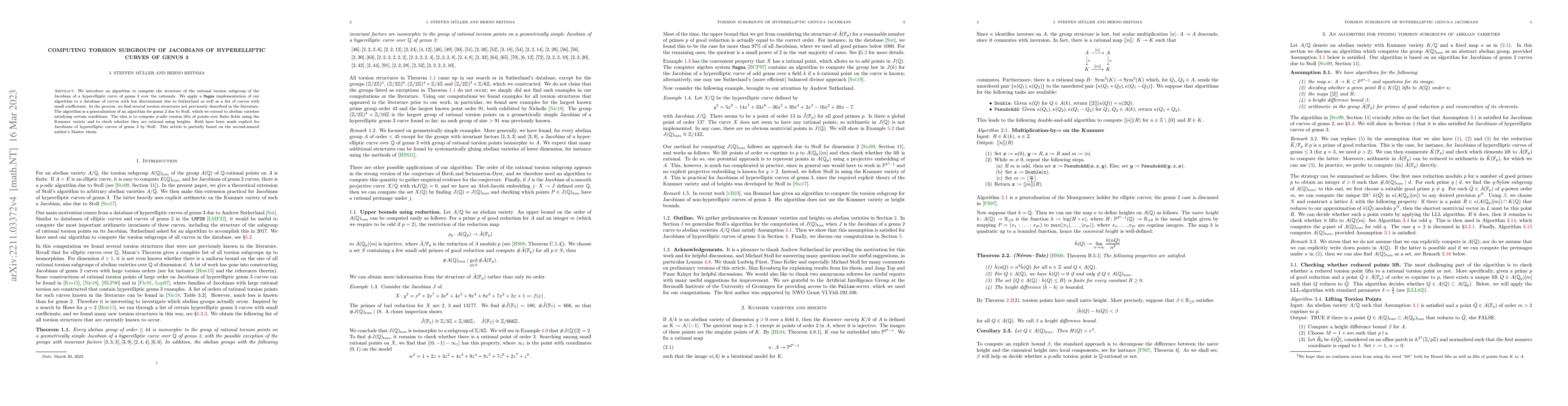 Thumbnail for Computing torsion subgroups of Jacobians of hyperelliptic curves of
  genus 3