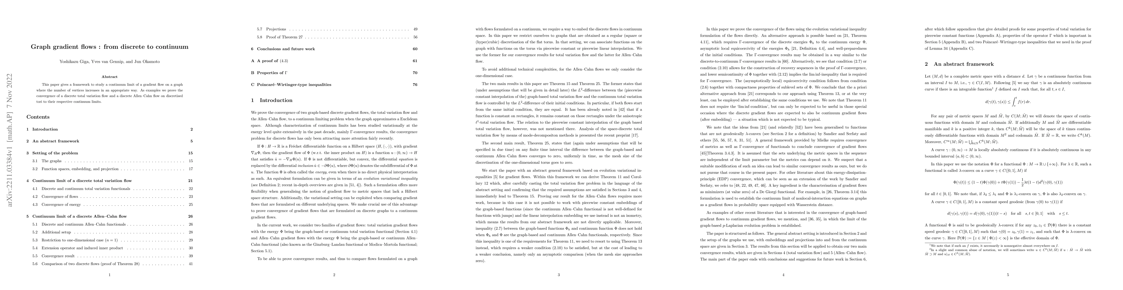 Thumbnail for Graph gradient flows : from discrete to continuum