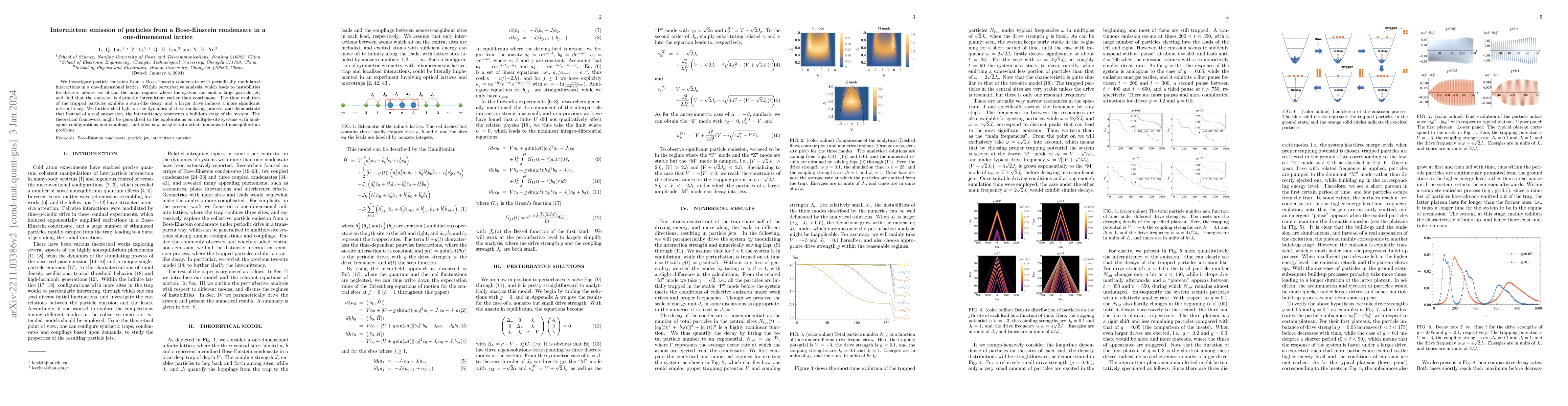 Thumbnail for Intermittent emission of particles from a Bose-Einstein condensate in a
  one-dimensional lattice