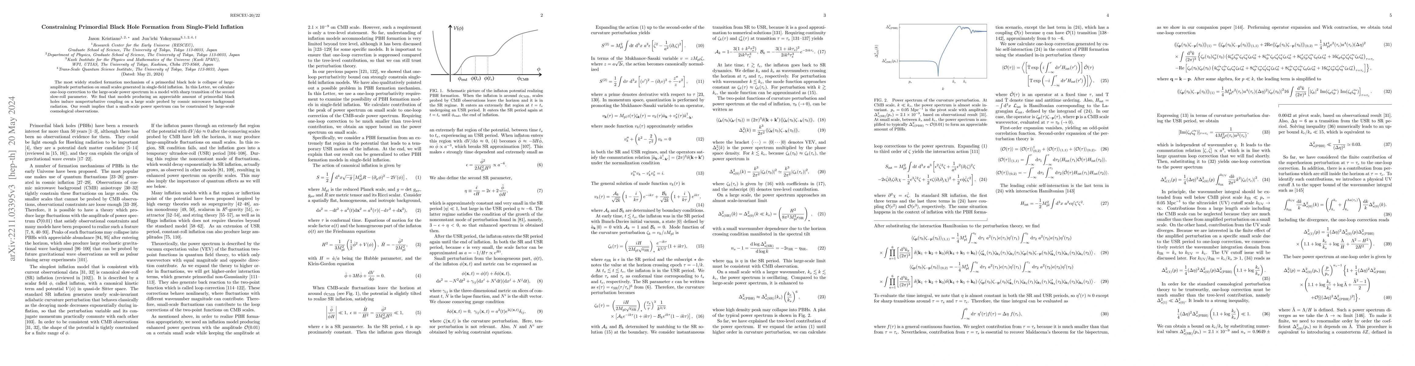 Thumbnail for Constraining Primordial Black Hole Formation from Single-Field Inflation